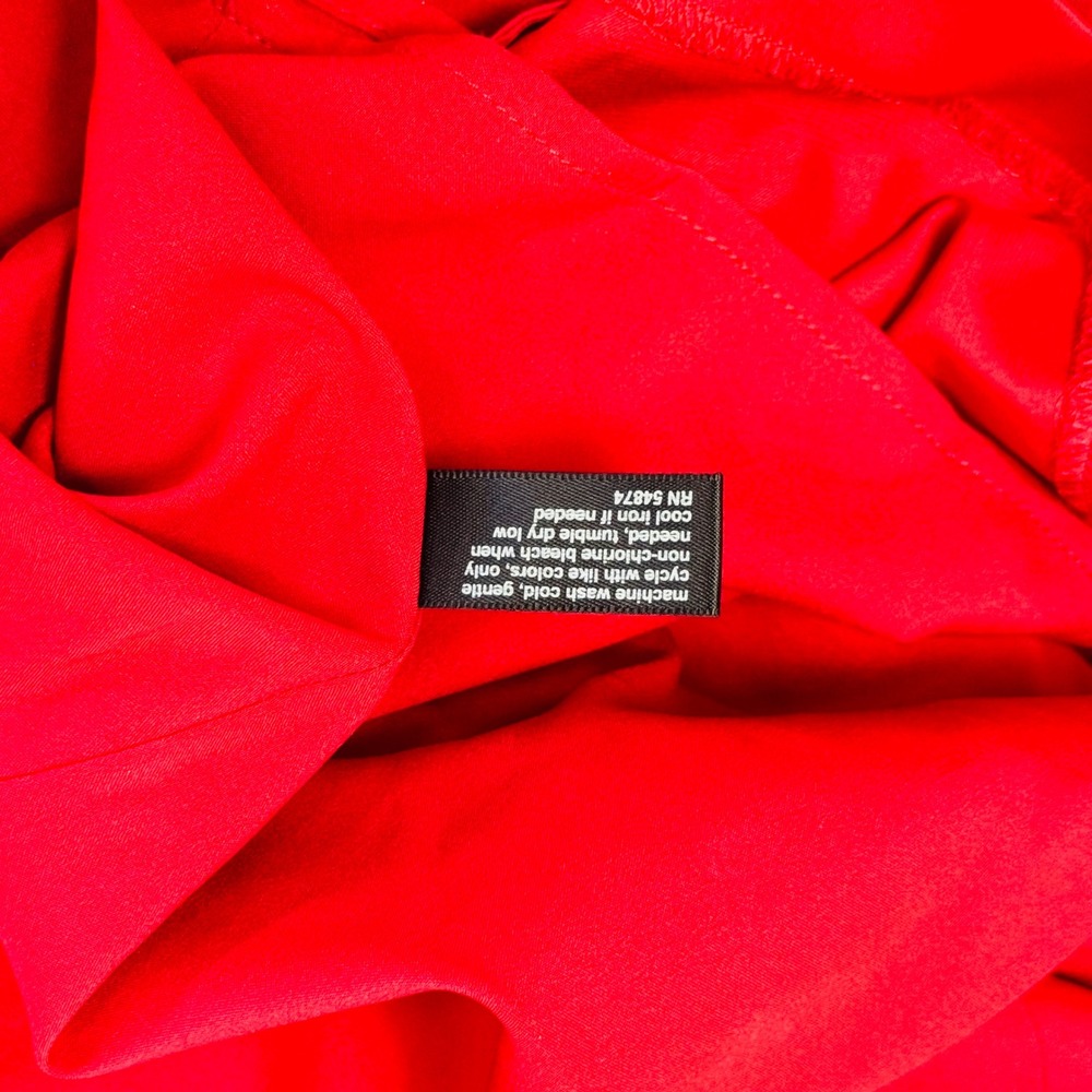 The Limited Womens Red One Shoulder Satin Pleated Cocktail Dress Size 6 - Picture 6 of 6